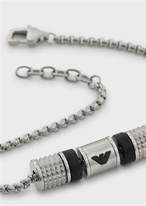 collar emporio armani hombre|pulseras acero armani.